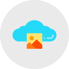 Images on Cloud icon vector illustration