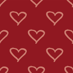 Seamless pattern with hand drawn heart doodle for decorative print, wrapping paper, greeting cards and fabric