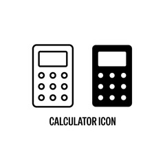 Calculator Icon Black with White Background Flat Design Vector Illustration