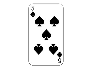 トランプの5　スペード