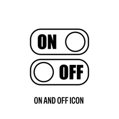 On and Off Icon Black with White Background Flat Design Vector Illustration