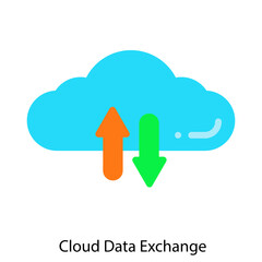 Cloud Data Exchange icon vector illustration