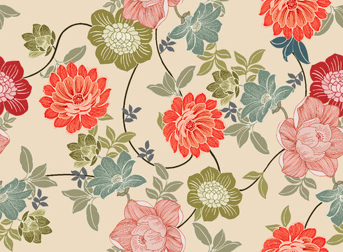 Flowers pattern allover pattern all over abstract pattern