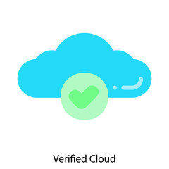 Verified Cloud icon vector illustration