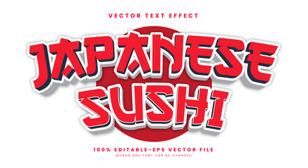 Japanese Sushi 3d editable text effect Template Suitable for Ninja Style