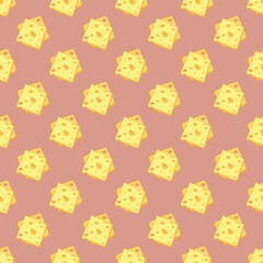 Seamless pattern with cheese doodle for decorative print, wrapping paper, greeting cards, wallpaper and fabric
