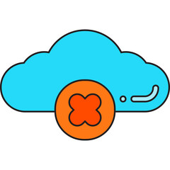 Not Verified Cloud icon vector illustration