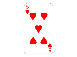 トランプの5　ハート