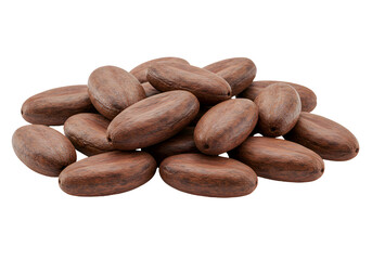 Obraz premium Pile of Brown Cocoa Beans Isolated on Transparent Background