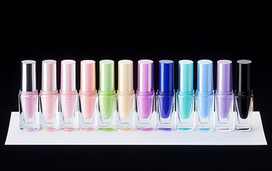 Nail Polish Display Black Background