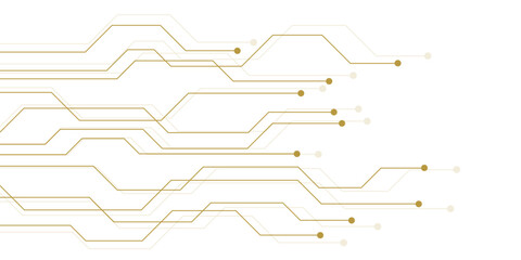 golden circuit board electronics digital technology banner vector illustration EPS10