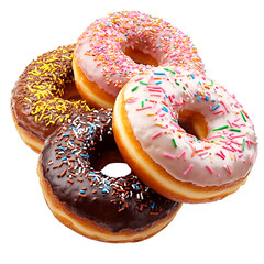 Assorted glazed donuts delicious bakery treats food photography