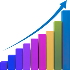 business graph on white background