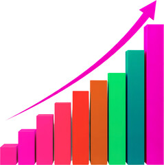 business graph on white background