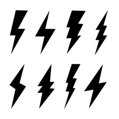 Lightning vector illustration set, thunder