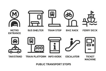 Entry points in cities for various forms of public transport