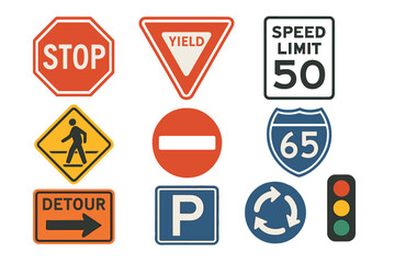 Road signage used for traffic control and driver guidance