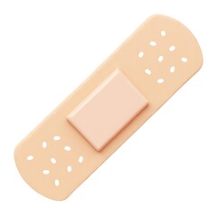 Beige Band Aid on White Background Soft Focus Clean Design