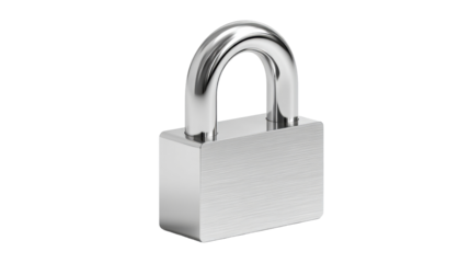 Silver metallic padlock with a simple and clean design