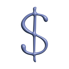 3d dollar currency symbol. Single element for design