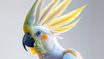 Majestic Sulphur Crested Cockatoo Portrait Captivating Bird With Striking Yellow Crest Feathers