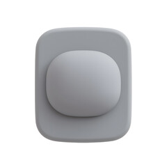 Obraz premium Gray Button Design with Subtle Depth and Rounded Edges Isolated