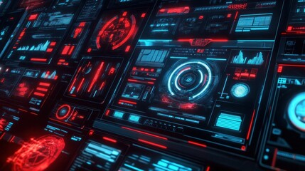 Obraz premium Futuristic interface displays data
