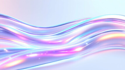 Fototapeta premium Iridescent, flowing, translucent waves with soft, pastel light