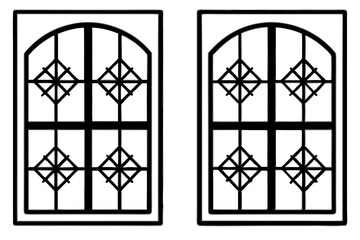 Fototapeta premium Snow-Kissed Windowpane Outline Art