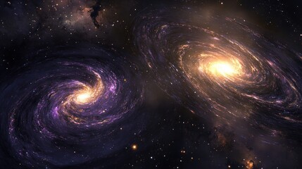 Obraz premium Spiral Galaxies in Cosmic Space