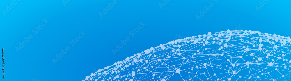 Aufkleber Technology abstract shape. Dots connected by lines. Minimalist mesh sphere. Abstract polygonal shape.