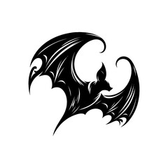 Tribal eagle tattoo vector design with silhouette wings and head, featuring a bold black illustration symbolizing nature and strength