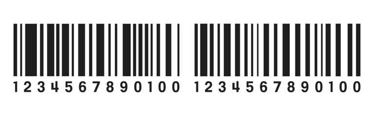 Barcode Set of barcodes Bar code on transparent background. Vector Simple barcode.