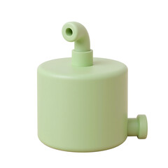 Obraz premium Rendered Green Dispenser with Curved Spout on White Background