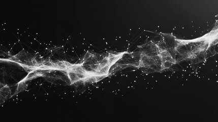 Fototapeta premium Abstract network flow on dark background