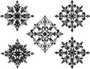 A set of elements, symbols, ornaments, mandalas. Hand drawn vector illustration