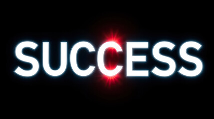 Obraz premium Success is glowing word that symbolizes achievement and positivity, radiating energy and motivation