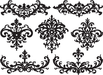 A set of elements, symbols, ornaments, mandalas. Hand drawn vector illustration