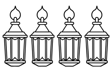 Timeless Christmas Lantern Outline Vector