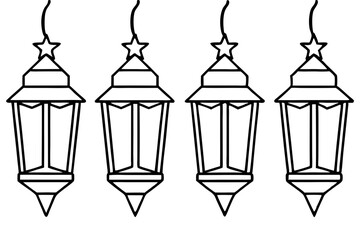 Timeless Christmas Lantern Outline Vector