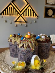 easter cake with eggs