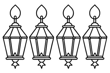 Timeless Christmas Lantern Outline Vector