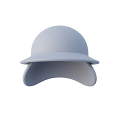 Fototapeta premium Grey Cap Illustration Front View with Round Shape and Visor