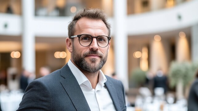 Businessman in suit, indoors