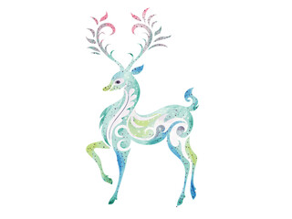 hand drawn vector illustration of a deer