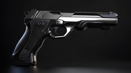 A sleek nanotech pistol with a shifting liquid metal design Adapting