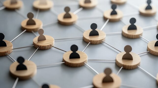 Connecting People Network with Nodes and Lines for Communication Concept