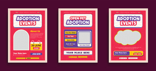 Flat design adopt a pet flyer template