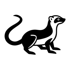 Obraz premium Black and white illustration of a sitting hog badger.