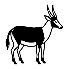 Obraz premium An Elegant Sable Antelope Illustration, depicting the powerful creature in a striking monochrome presentation.